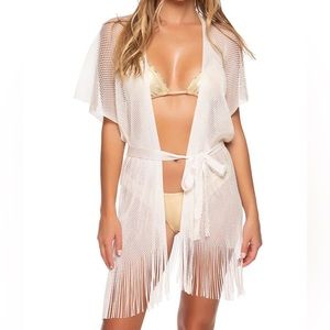 Luli Fama Fringe Short Caftan: NWOT